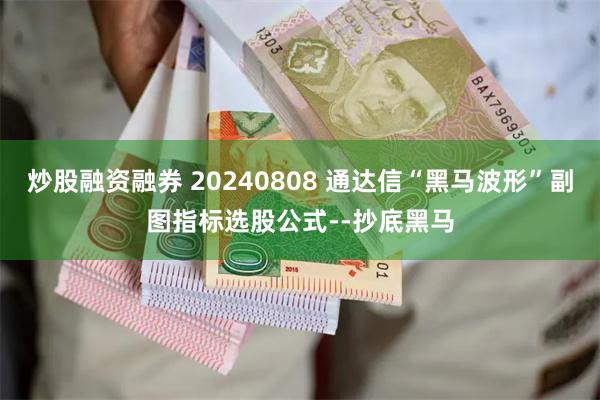 炒股融资融券 20240808 通达信“黑马波形”副图指标选股公式--抄底黑马