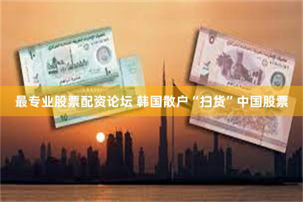 最专业股票配资论坛 韩国散户“扫货”中国股票