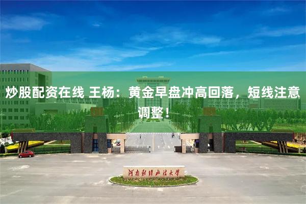 炒股配资在线 王杨：黄金早盘冲高回落，短线注意调整！