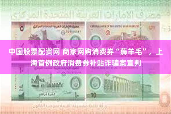 中国股票配资网 商家网购消费券“薅羊毛”，上海首例政府消费券补贴诈骗案宣判